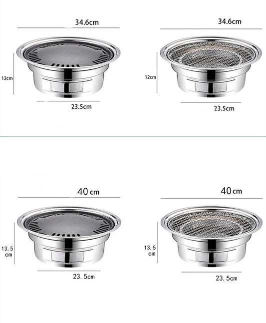 DRAAGBARE RVS HOUTSKOOL BBQ - COMPLETE SET