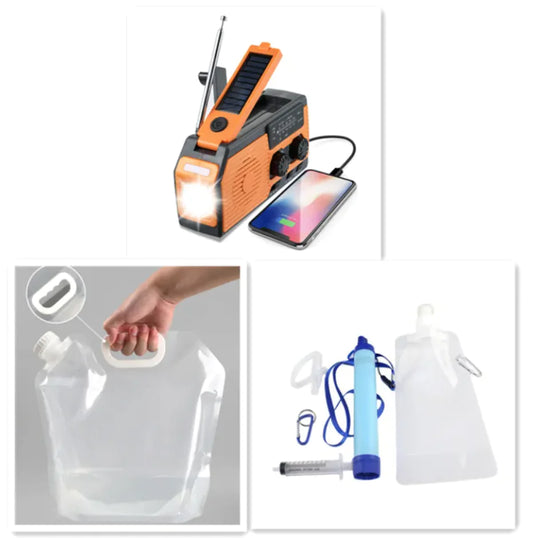 MINI SOLAR & CRANK NOODRADIO - OPTIONELE SETS