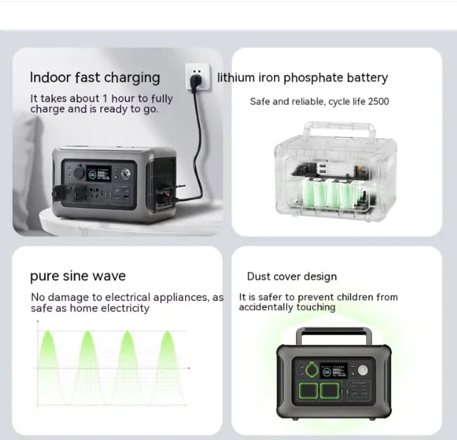 ULTIMATE POWERSTATION - 600W|299Wh NOODSTROOM MET SOLAR INPUT & EU 230V